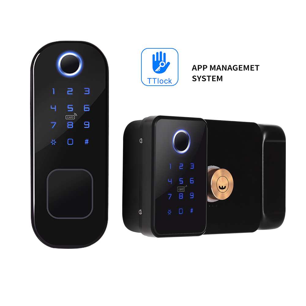 Smart Garden Gate - インテリジェントドアロック,両面指紋センサー,RFIDカード,ヘビーガーデンゲート,デジタルドア,屋外ロックアプリケーション,ttlock