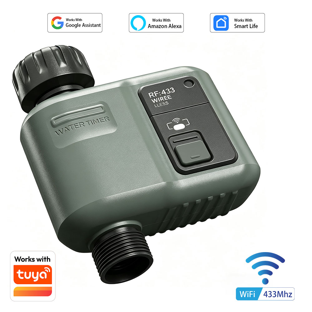 Smart Garden Watering Can - Tuya WiFi+RF433スマートガーデン散水タイマー、スマート灌漑バルブ、雨水遅延フィルター、1640フィート、Tuya対応