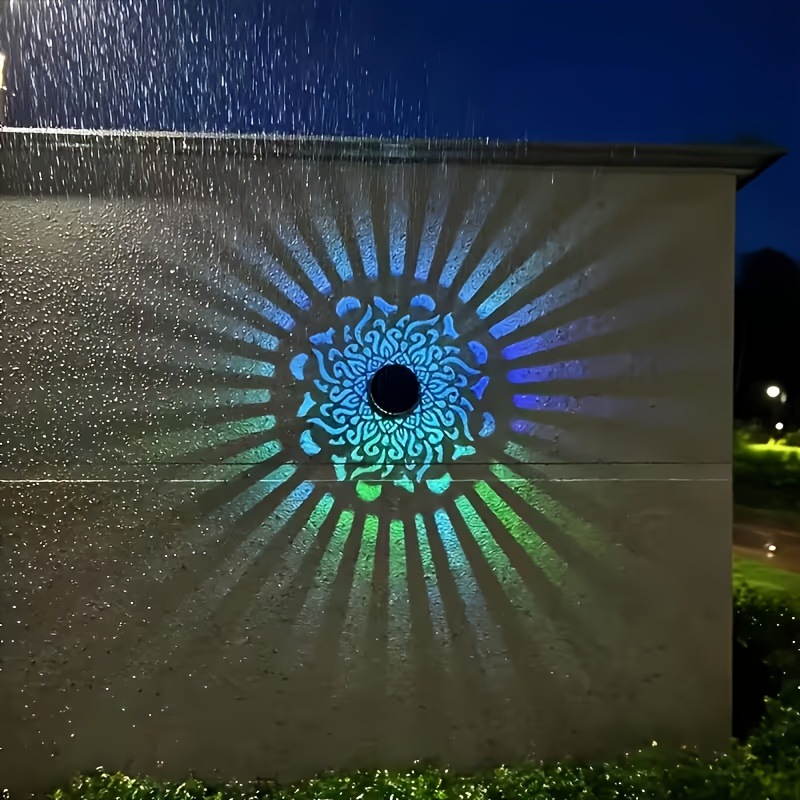 Smart Garden Spotlights - ソーラーLEDウォールライトマンダラプロジェクションランタン防水屋外中庭装飾ランプソーラーハンギングランタンガーデン用
