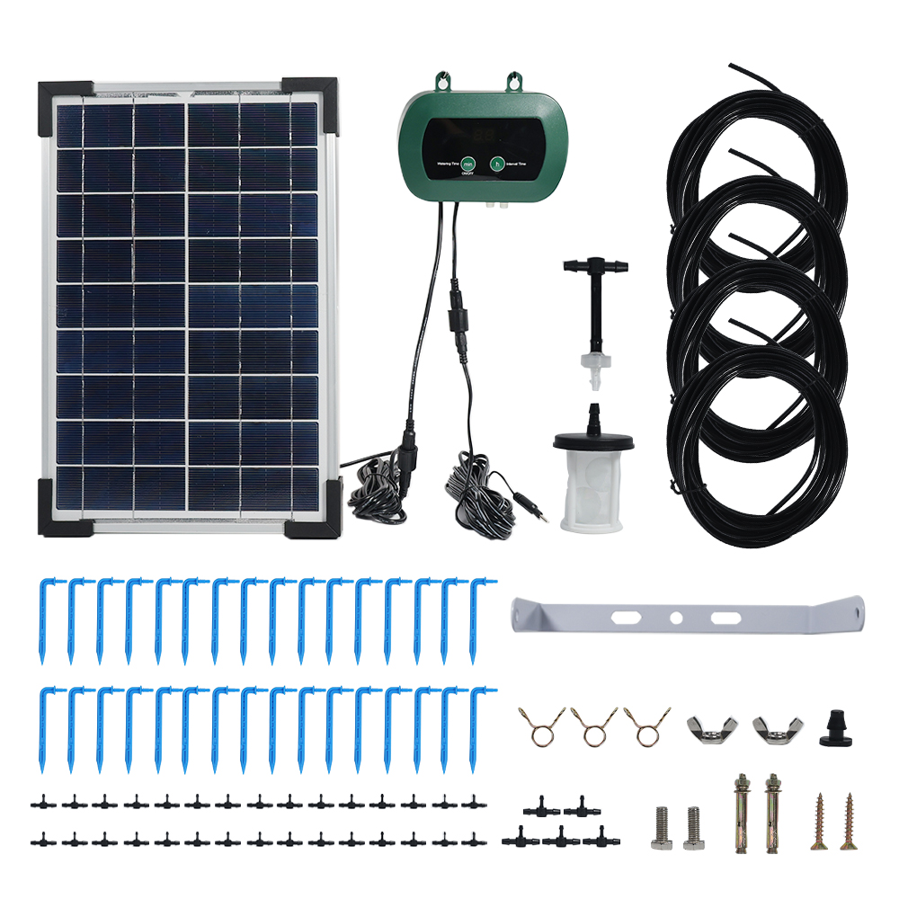 Smart Garden System - ソーラー水耕栽培装置 マイクロドリップポンプ ガーデン温室散水キット スマートコントローラー ドリッパー散水灌漑システム