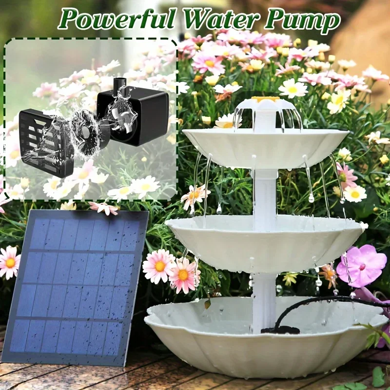 ソーラーバードバス噴水取り外し可能なDIY水造園噴水鳥の入浴 - Smart Garden Ornaments のレビューと価格