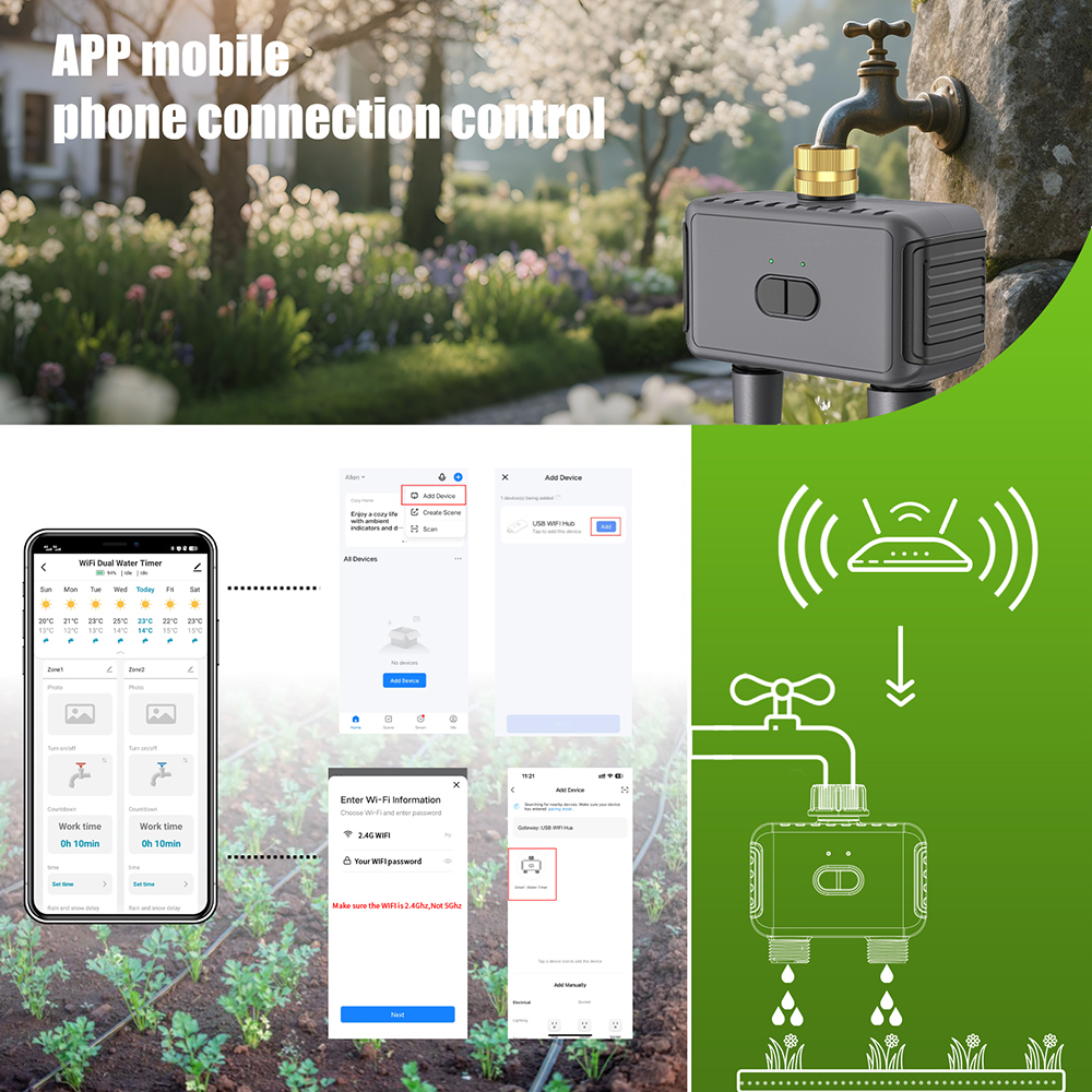 Tuya WiFi ウォータータイマースマート 2 コンセン - Smart Garden Watering Can のレビューと価格