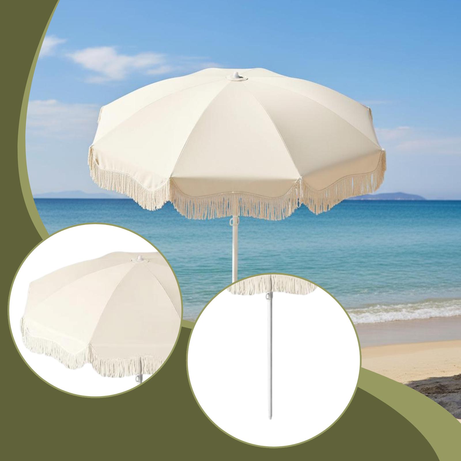 保護パティオ傘 ボヘミアン風フリンジ付き日よけ 屋外商業用  - Smart Garden Umbrella のレビューと価格