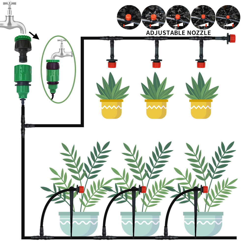 ポータブル再利用可能な灌漑システム,調整可能な自動散水キット - Smart Garden Project のレビューと価格