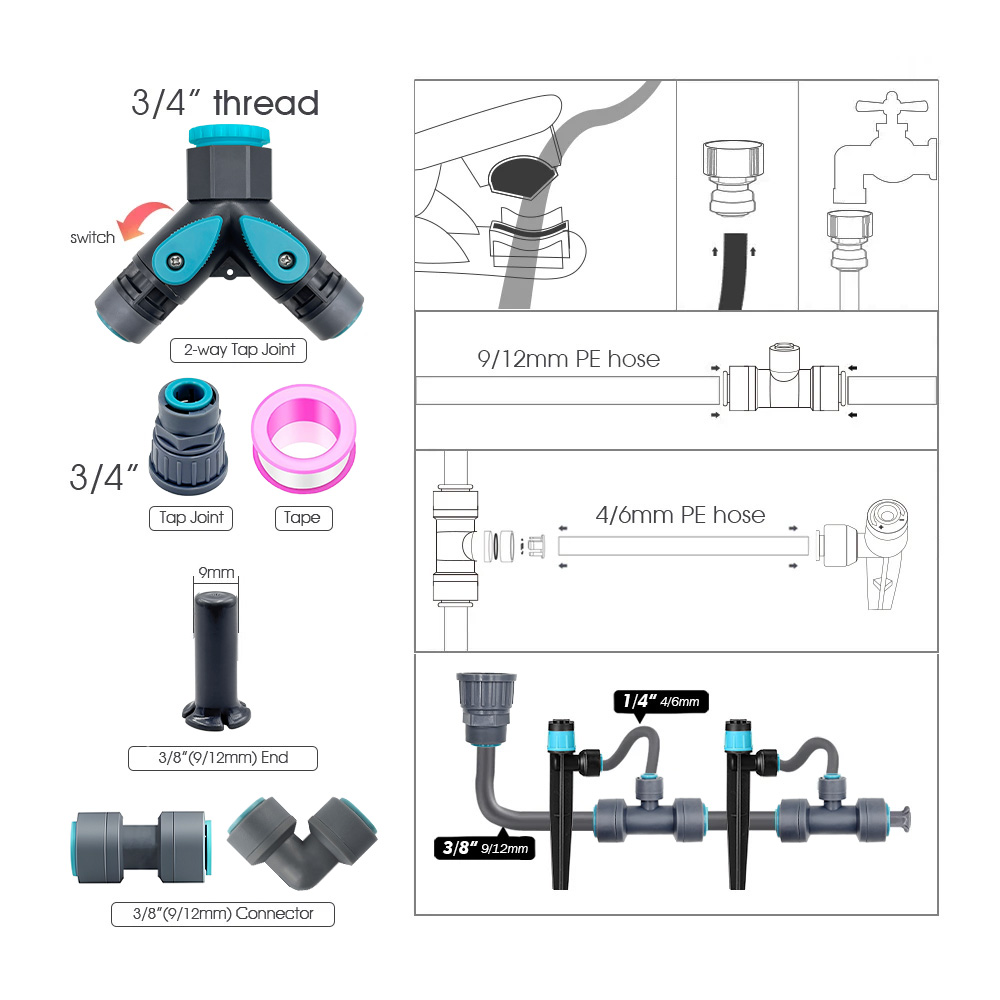 3/8インチ バブラーガーデン灌漑システム 9/12mm P - Smart Garden Kitchen のレビューと価格