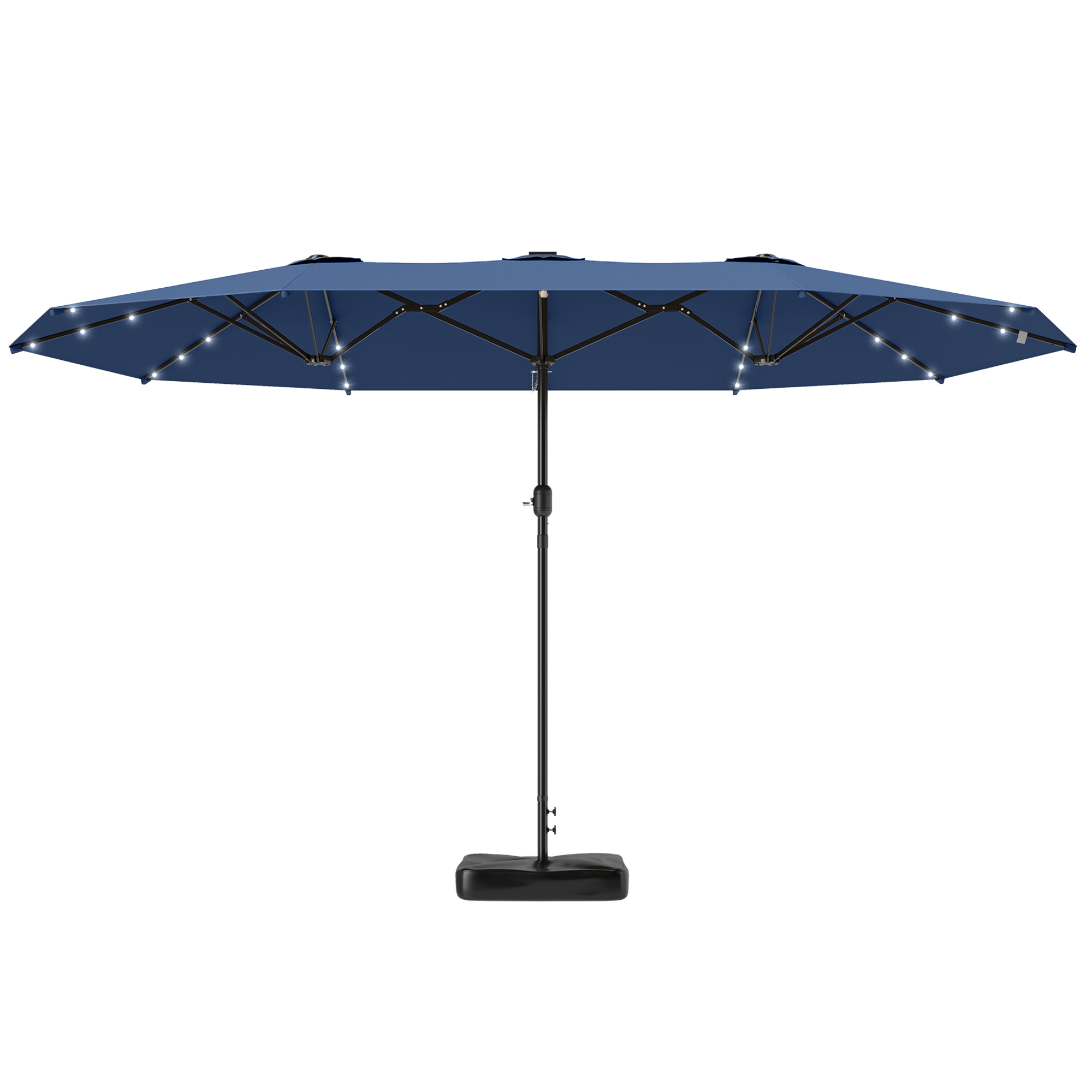 両面日傘、屋外ガーデンパラソル、LEDソーラーライト付きパテ - Smart Garden Umbrella のレビューと価格