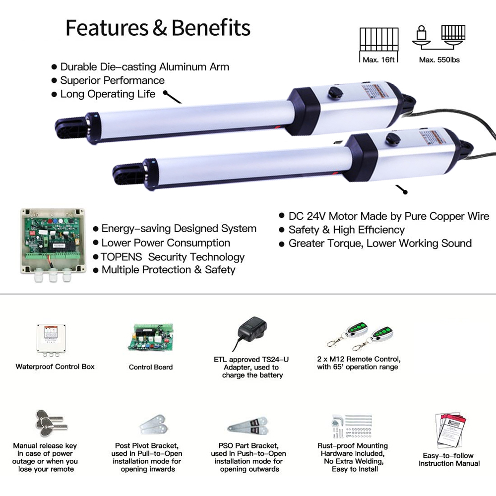 MK702 200KG自動スイングゲートオペレーター - フ - Smart Garden Gate のレビューと価格