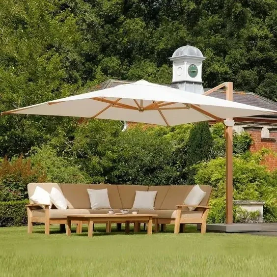ターコイズ色のスマートな耐風性壁掛け屋外プールパティオビーチ - Smart Garden Umbrella のレビューと価格