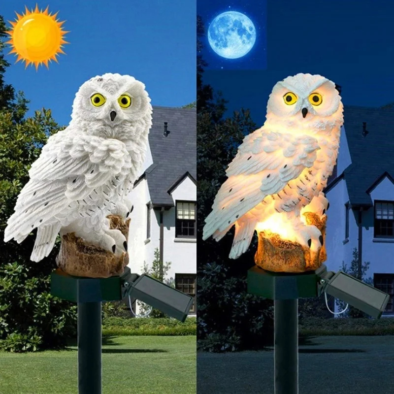 ソーラーフクロウ像ガーデンライトLED防水屋外装飾、庭やパテ - Smart Garden Spotlights のレビューと価格