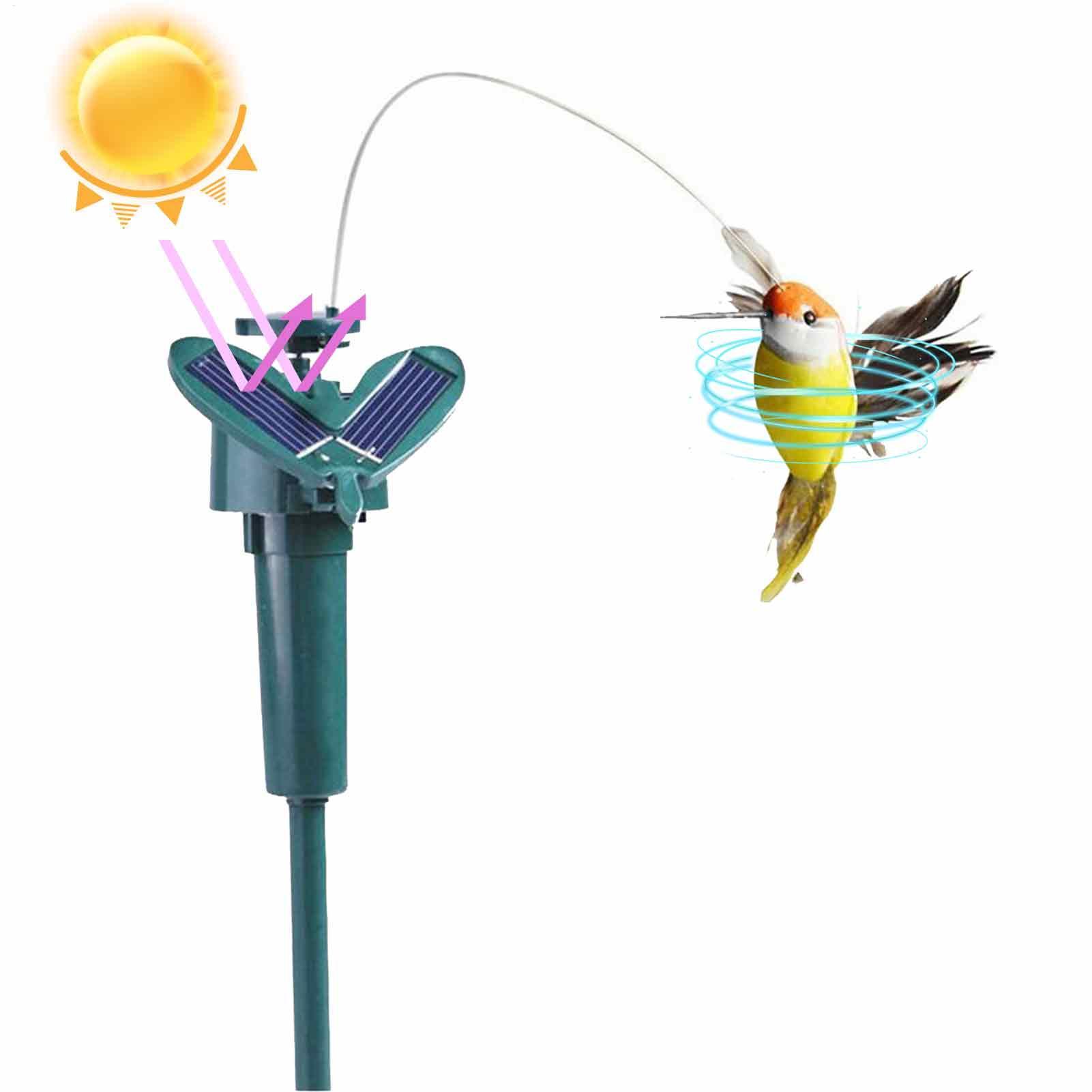 1pc ガーデンソーラー模擬自動飛行ハチドリクリエイティブ人 - Smart Garden Ornaments のレビューと価格
