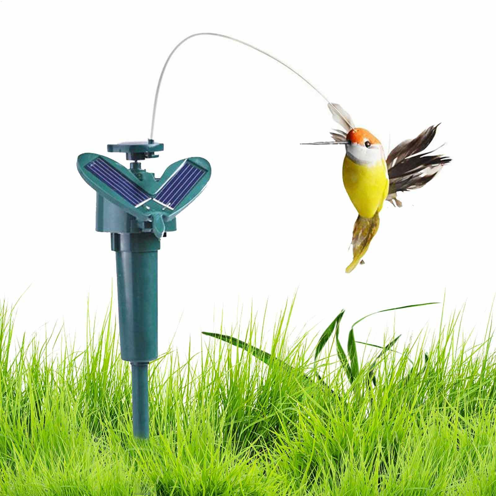 1pc ガーデンソーラー模擬自動飛行ハチドリクリエイティブ人 - Smart Garden Ornaments のレビューと価格