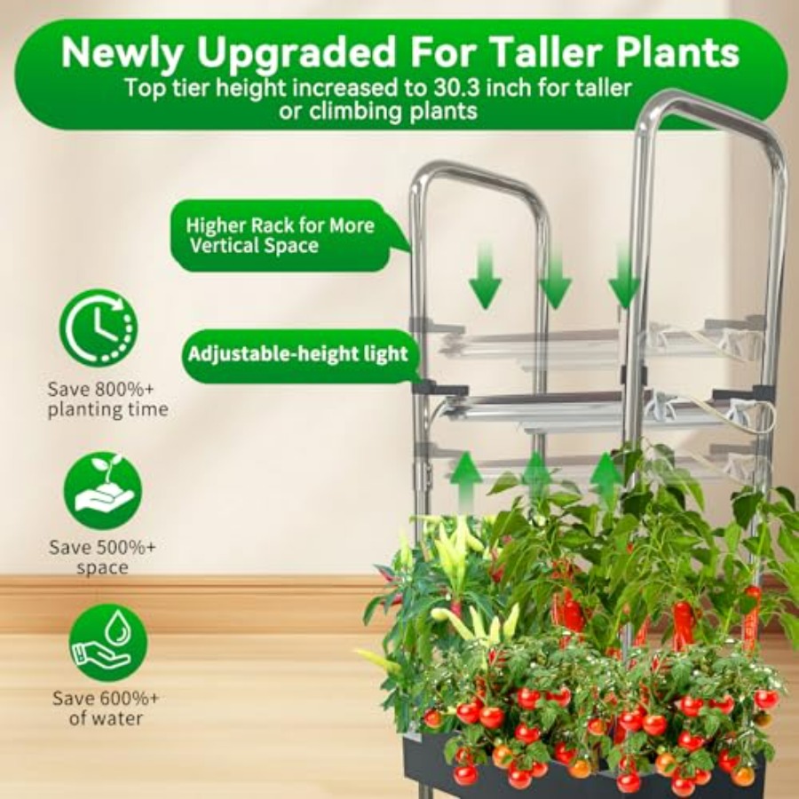 屋内水耕栽培システム：スマートフルスペクトルライト付き垂直庭 - Smart Garden System のレビューと価格