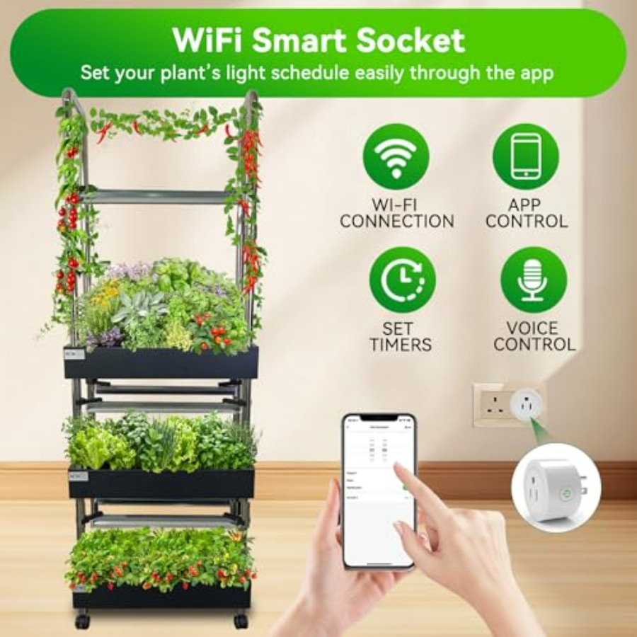 屋内水耕栽培システム：スマートフルスペクトルライト付き垂直庭 - Smart Garden System のレビューと価格