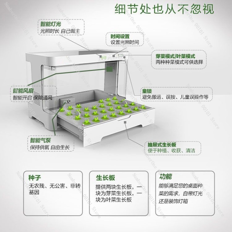 家庭用バルコニー スマート水耕栽培システム 土を使わない植栽 - Smart Garden Box のレビューと価格