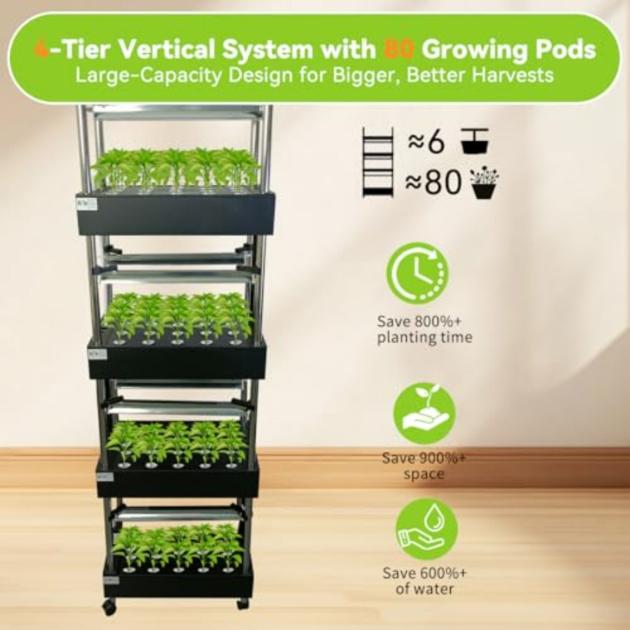 屋内水耕栽培システム：スマートフルスペクトルライト付き垂直庭 - Smart Garden System のレビューと価格