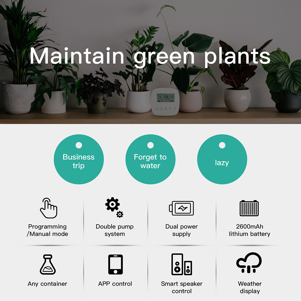 WiFi対応Tuyaスマート散水機 自動植物コントローラー  - Smart Garden System のレビューと価格