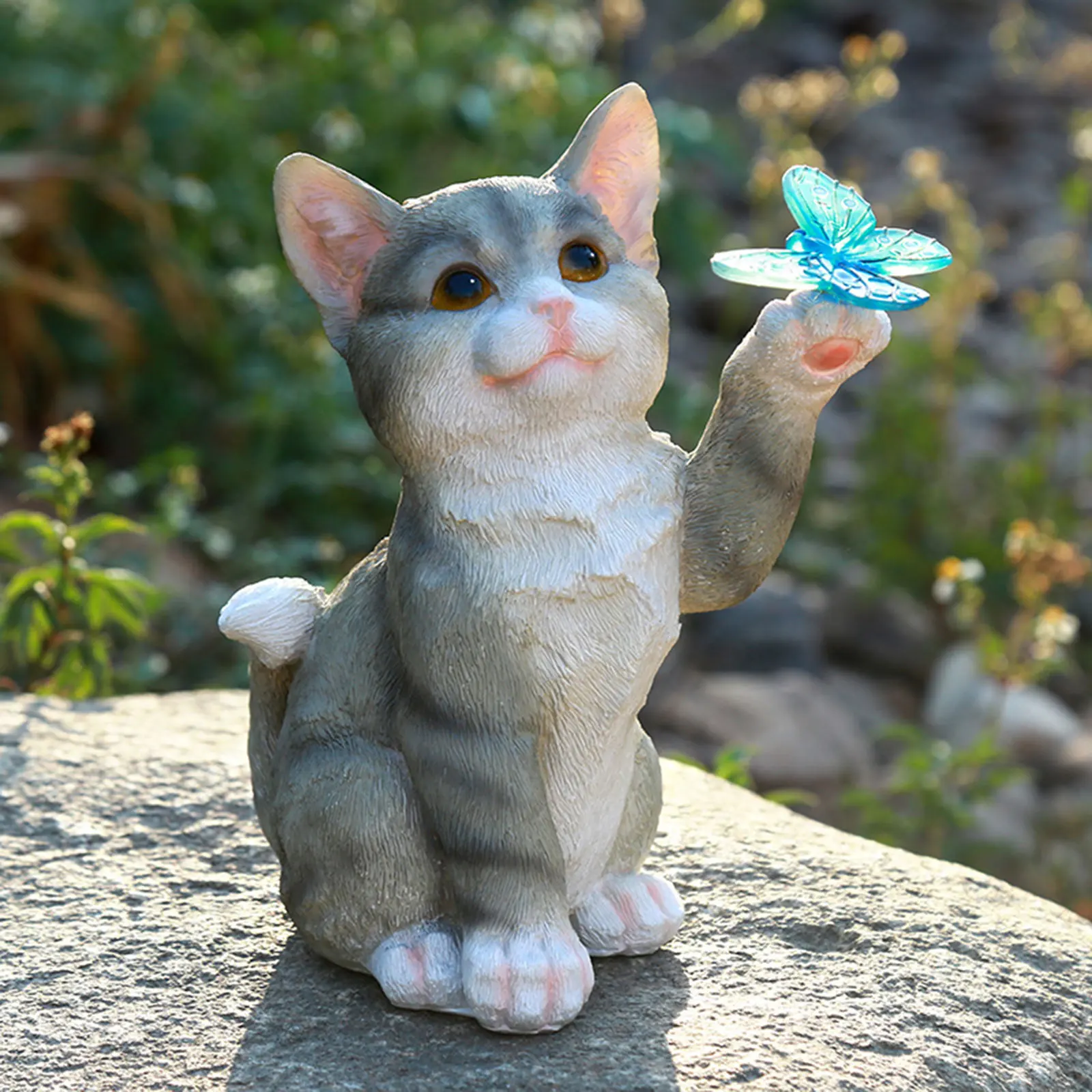 屋外猫彫刻置物ペンダントガーデン LED ソーラーライトかわ - Smart Garden Spotlights のレビューと価格