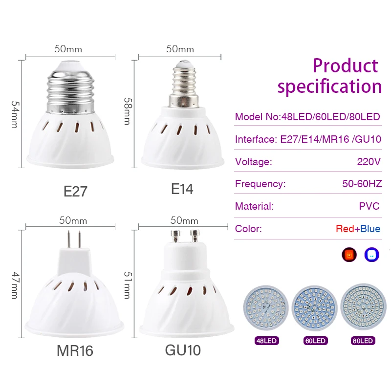 LED 成長ライト E14 E27 MR16 GU10 AC - Smart Garden Umbrella のレビューと価格