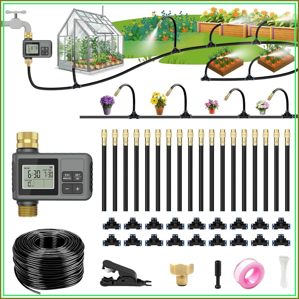60フィートのスマートウォータータイマー付き点滴灌漑システム - Smart Garden Raised Bed のレビューと価格